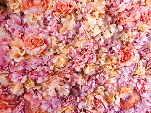 Preview: Background of artificial flowers in pastel colors