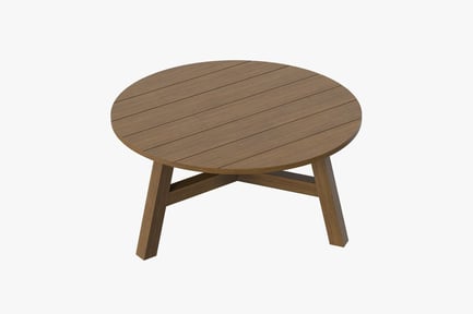 Preview: Round Patio Coffee Table with Slatted Top