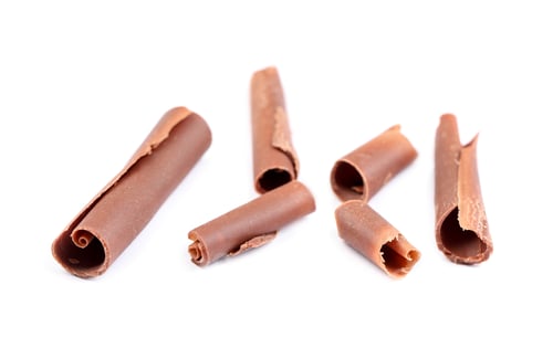 Preview: Many delicious chocolate shavings isolated on white