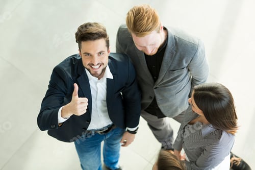 Preview: Young people in the office photographed from above