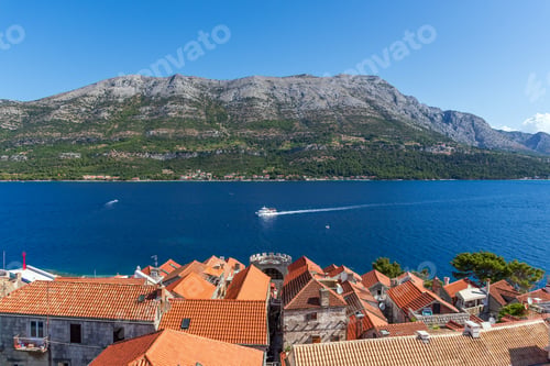Preview: View of Korcula town on island of Korcula in Croatia