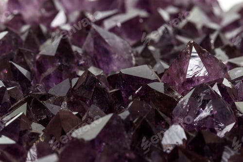 Preview: Amethyst Crystal Druse macro mineral on white background
