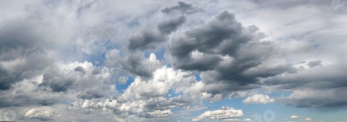 Preview: panorama of clouds of spring storm sky