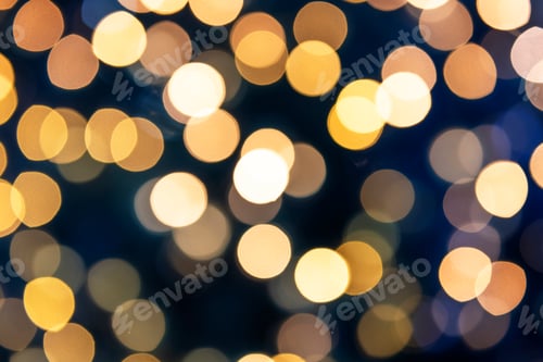 Preview: Warm golden bokeh lights background