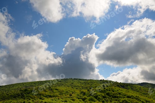 Preview: Mountain ranges covered with forest and bushes