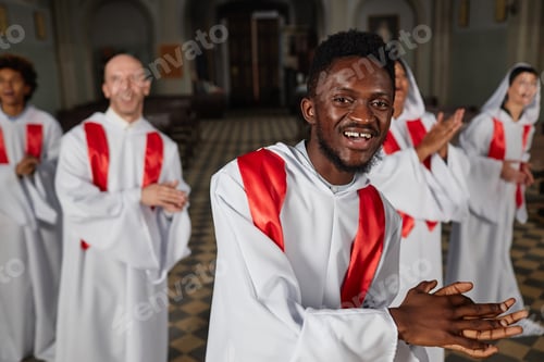 Preview: Group of people singing in choir in church