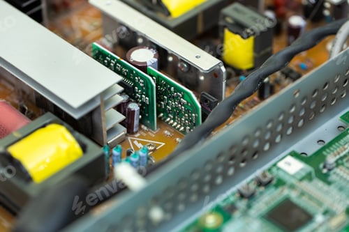 Preview: Circuit board.Electrical chip.Chip of the power supply unit for a liquid crystal TV.
