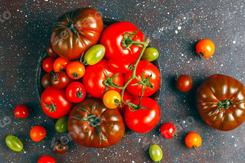 Preview: Fresh organic various tomatoes.