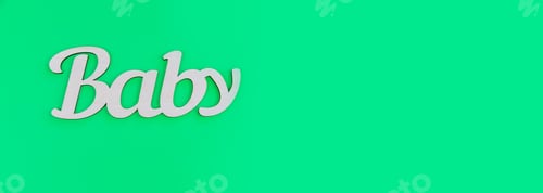 Preview: lettering baby on a green background