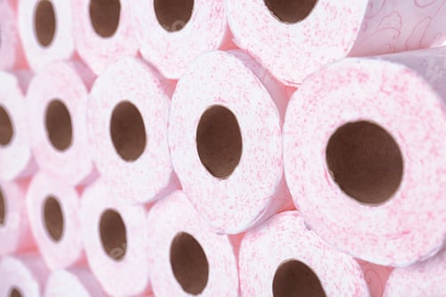 Preview: Many rolls of toilet paper as background. Personal hygiene
