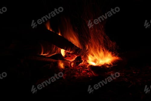 Preview: Fire flames in the night
