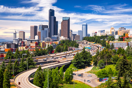 Preview: Seattle, Washington, USA Downtown Skyline and Highways