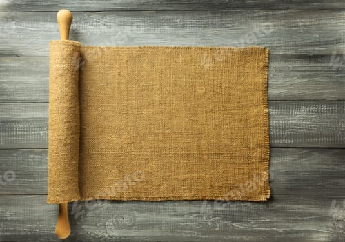 Preview: burlap hessian sacking on wood