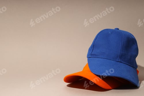 Preview: Blue and orange stylish cap on a light background