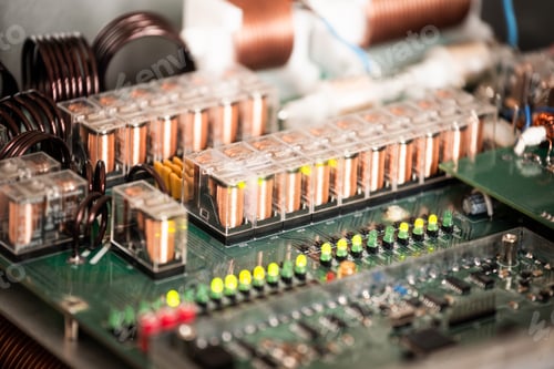 Preview: Close-up of a large green microcircuit