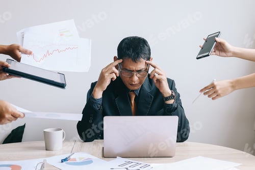 Preview: Busy Businessman Thingking