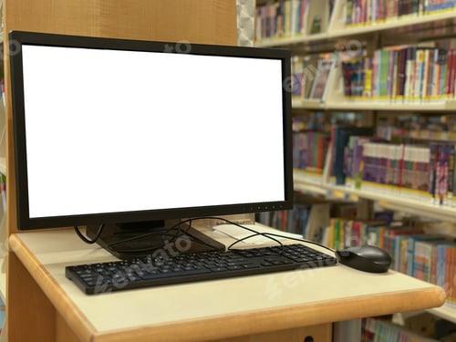 Preview: Blank screen library computer station