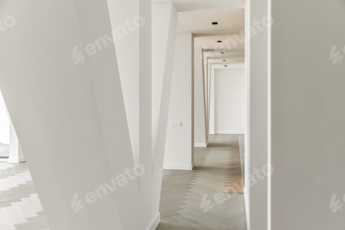 Preview: A light empty white corridor