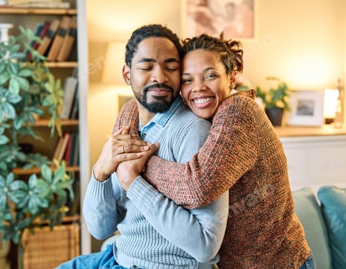 Preview: Portrait of a young african american family at home