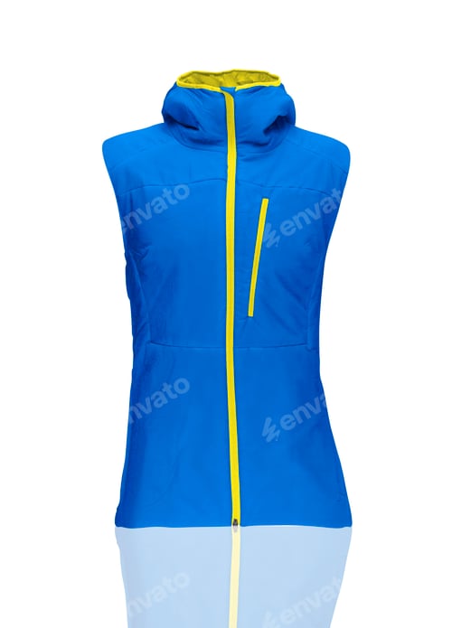 Preview: warm puffer vest isolated on white background