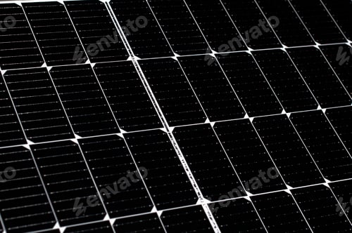 Preview: Closeup of black solar panel texture, abstract industrial background