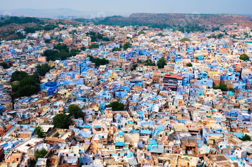 Preview: Aerial view of Jodhpur Blue City. Jodphur, Rajasthan, India