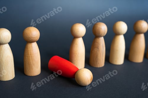 Preview: A red man faints out from a row. Weak link. Out of order.