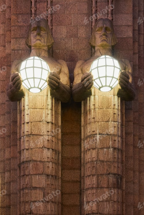 Preview: Elements of facade of railway station in Helsinki.