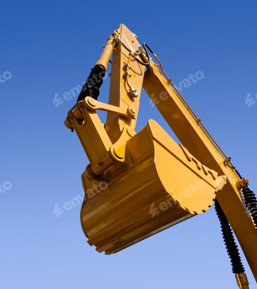 Preview: Scoop and hydraulic arm of an excavator