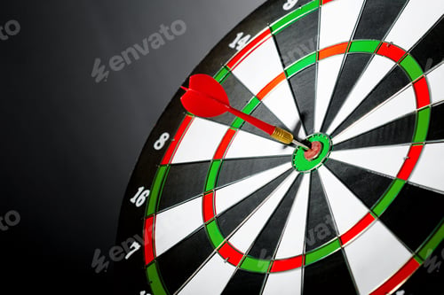 Preview: Success hitting target, aim goal achievement concept