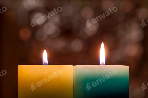 Preview: Yellow and blue Ukrainian flag colorful candles