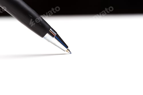 Preview: writing node of a ball pen close up