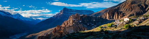 Preview: Dhankar Monastery and Village panorama, India
