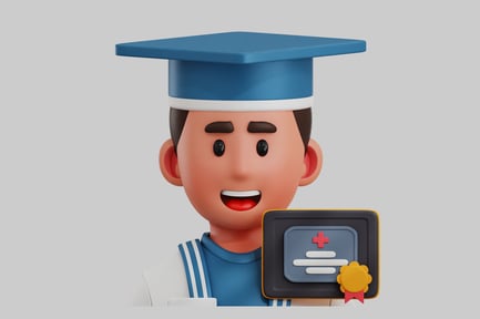 Preview: Doctor graduation cartoon character asset