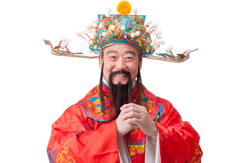 Preview: Chinese God of Wealth greeting for Chinese New Year