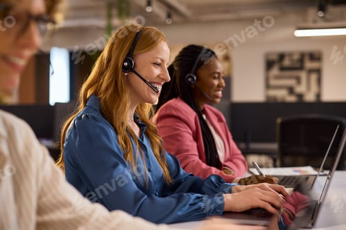 Preview: Multiethnic customer service agents on call