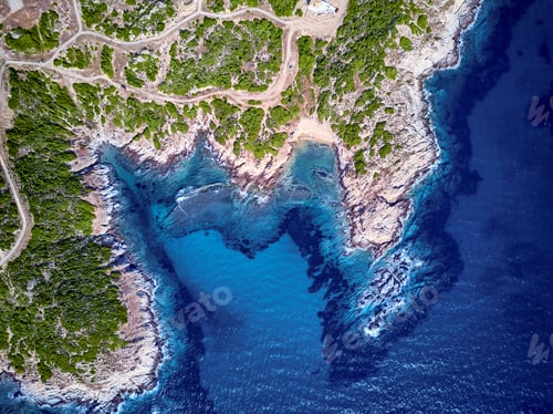 Preview: Beautiful beach top aerial view drone shot