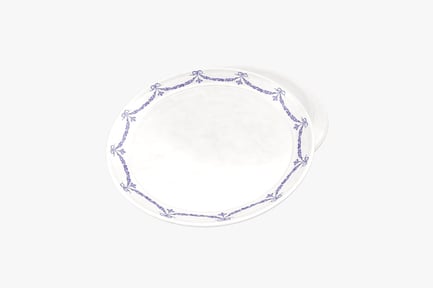 Preview: Oval plate with symmetrical blue floral design and accompanying plates