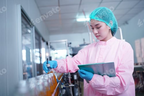 Preview: Industry Worker entering data in machine at factory