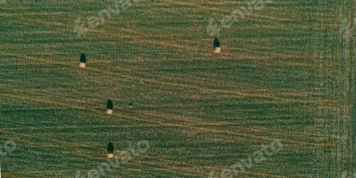 Preview: aerial photo shot of mixed cultivated and harvested rural plain land