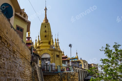 Preview: Golden sculptures on top of famous Mount Popa, Myanmar