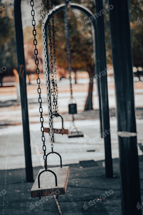 Preview: Playground with wooden swing set