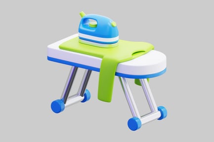 Preview: 3D Cartoon Iron And Ironing Board