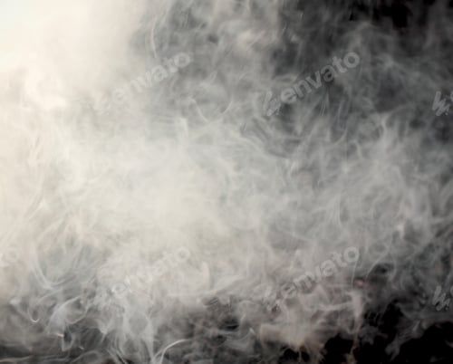 Preview: Smoke Thick And White On A Black Background