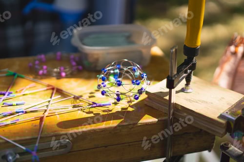 Preview: Weaving handmade jewelry, the process of creation. Handmade concept
