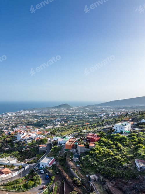 Preview: Aerial view of Araya-Candelaria in Tenerife, a stunning island of Spain