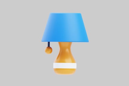 Preview: Cartoon nightstand lamp blue shade