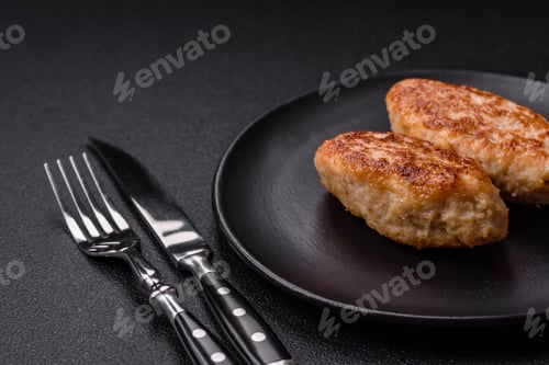 Preview: Delicious fresh fried minced fish cutlets with spices and herbs