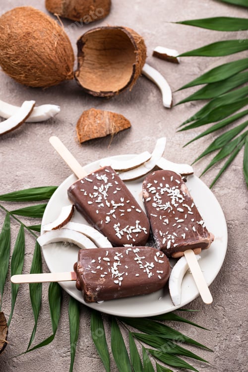 Preview: Coconut popsicles in chocolate glaze