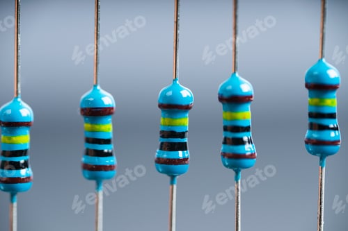 Preview: Electronic equipments resistors on the project board
